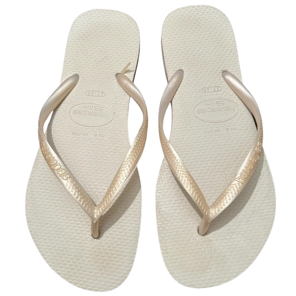 Havaianas Slim White Flip Flops Size 37-38